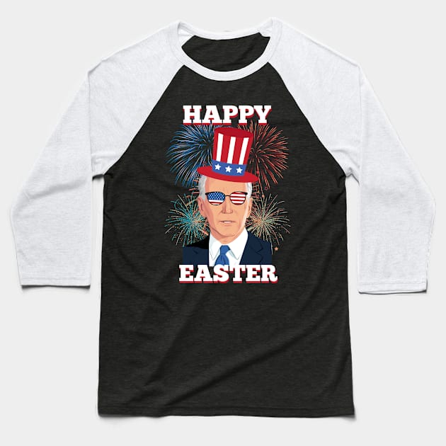 Funny Happy Easter Confused Joe Biden 4th Of July men women Baseball T-Shirt by HBart